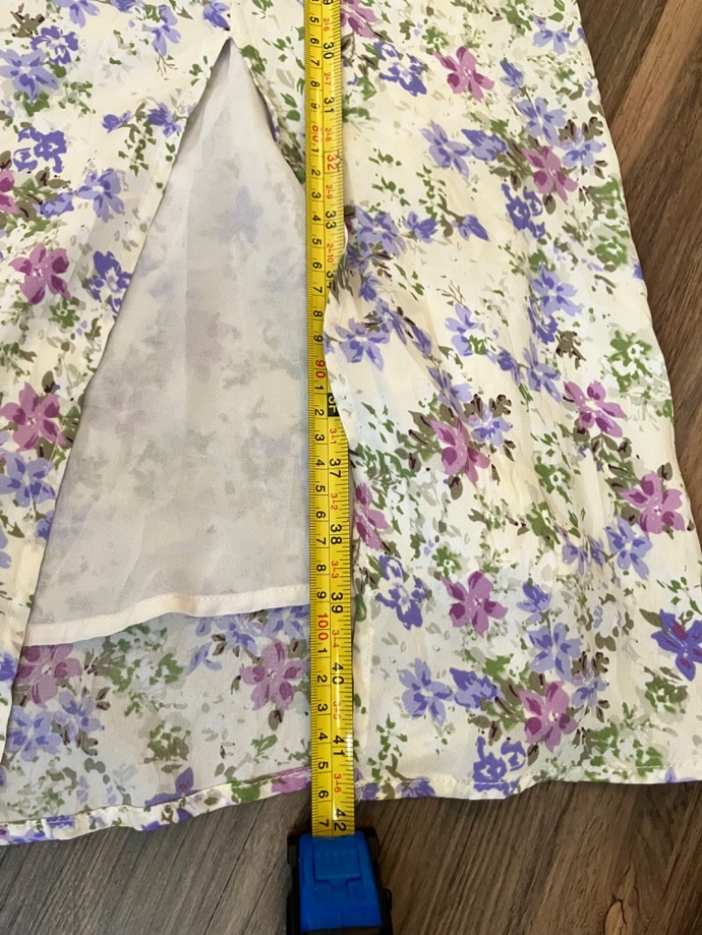 ASTR The Label Floral Midi Dress Womens Small S Purple Backless Cutout Slit - Picture 9 of 9